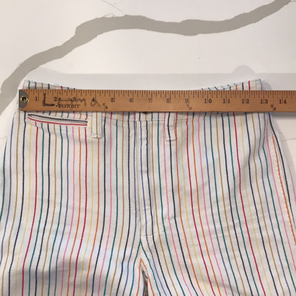 Madewell White Ankle Jeans with Multi-Color Pinstripes - Picture 6 of 8